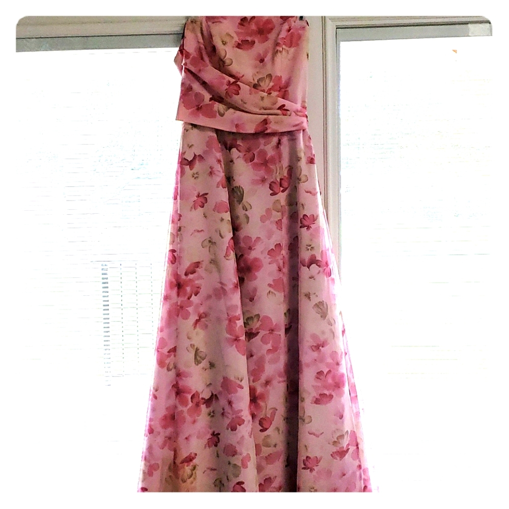 A "Mori Lee" strapless dress
